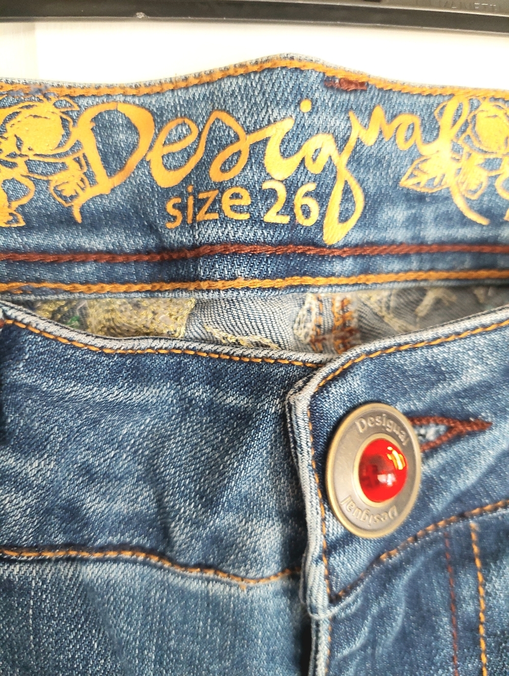Desigual Refriposas Embroidered Exotic Slim Jeans – Size 26 (US 4) - Picture 4 of 13
